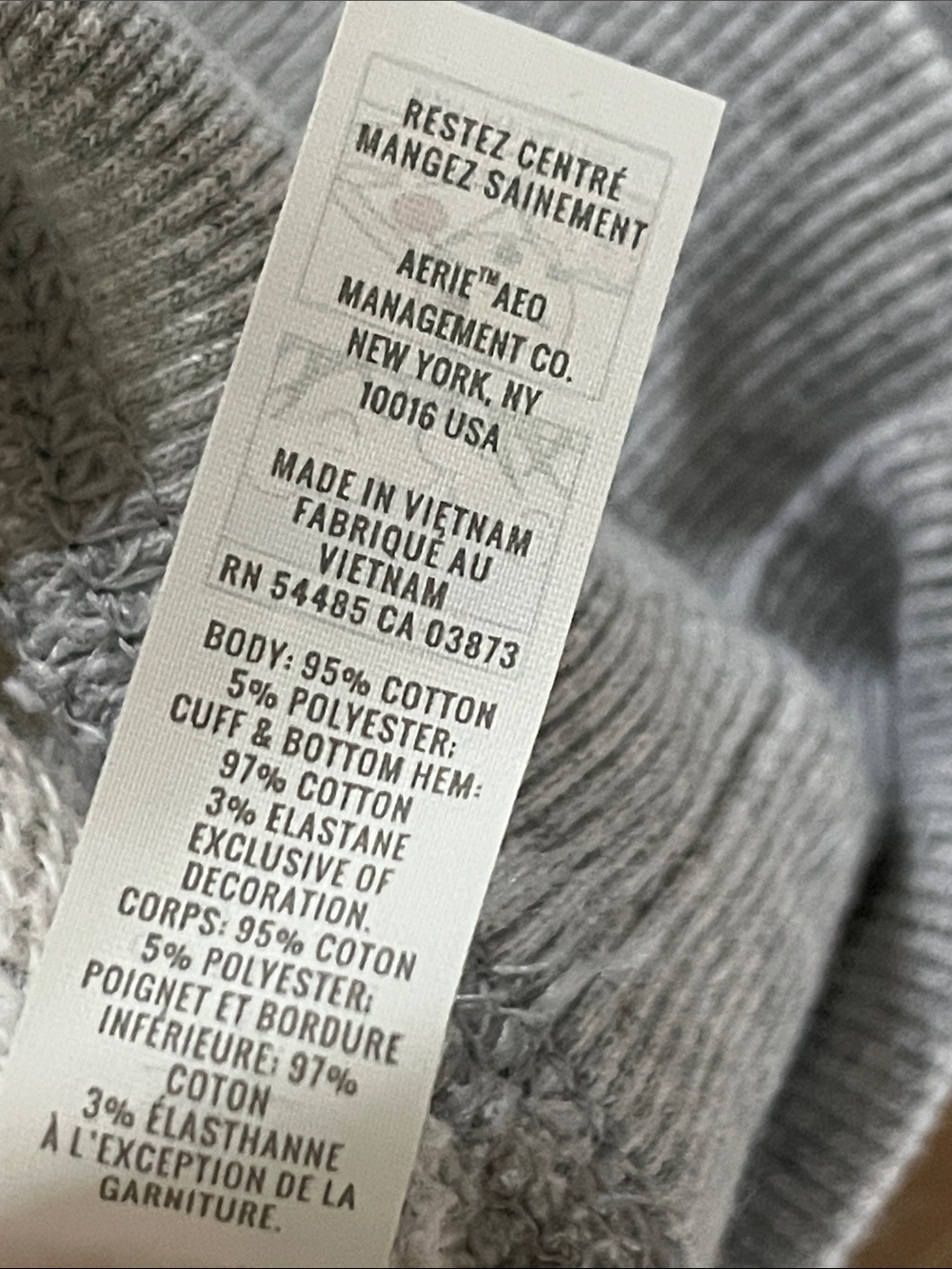 NWT Offline by aerie Light Heather Gray Cropped Sweatshirt size small - Picture 8 of 8